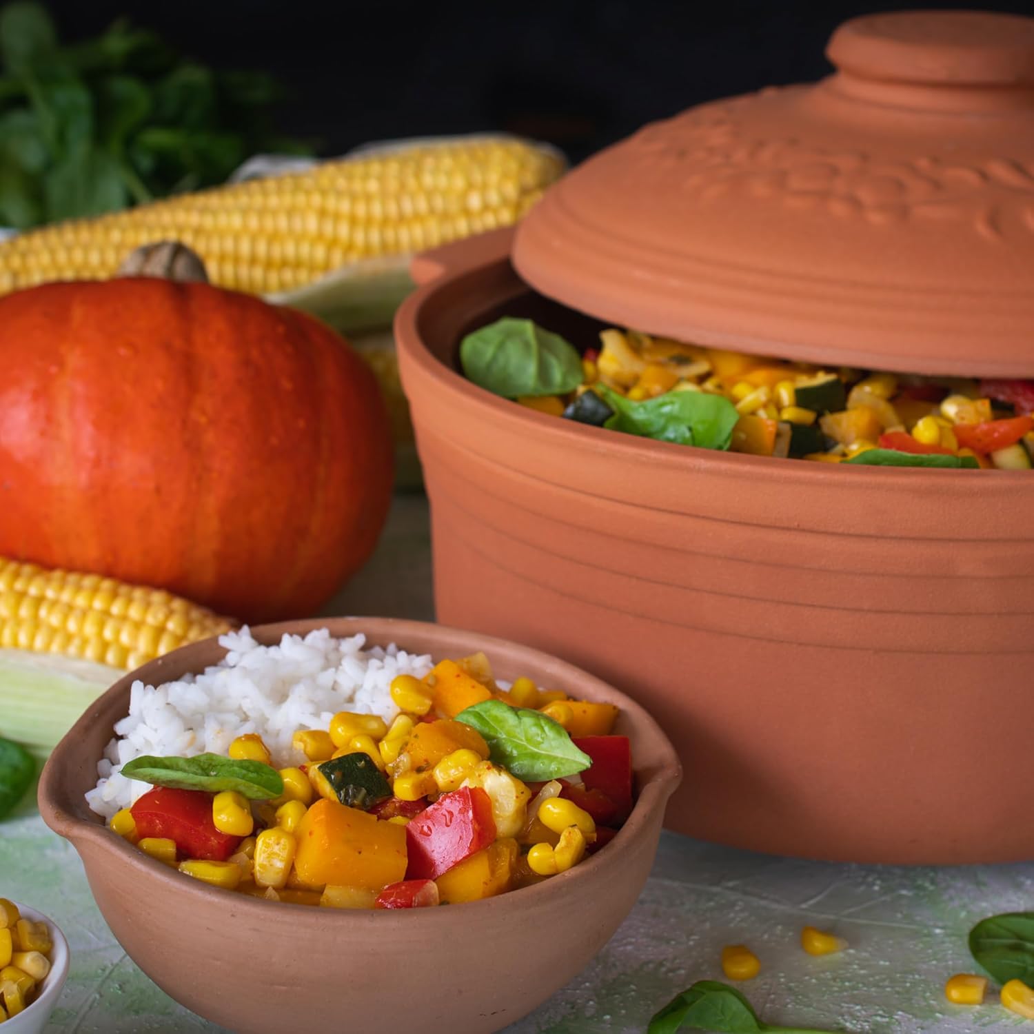 Oval Tonbräter 4 L aus Naturton – Für gesundes, fettfreies Kochen & Backen