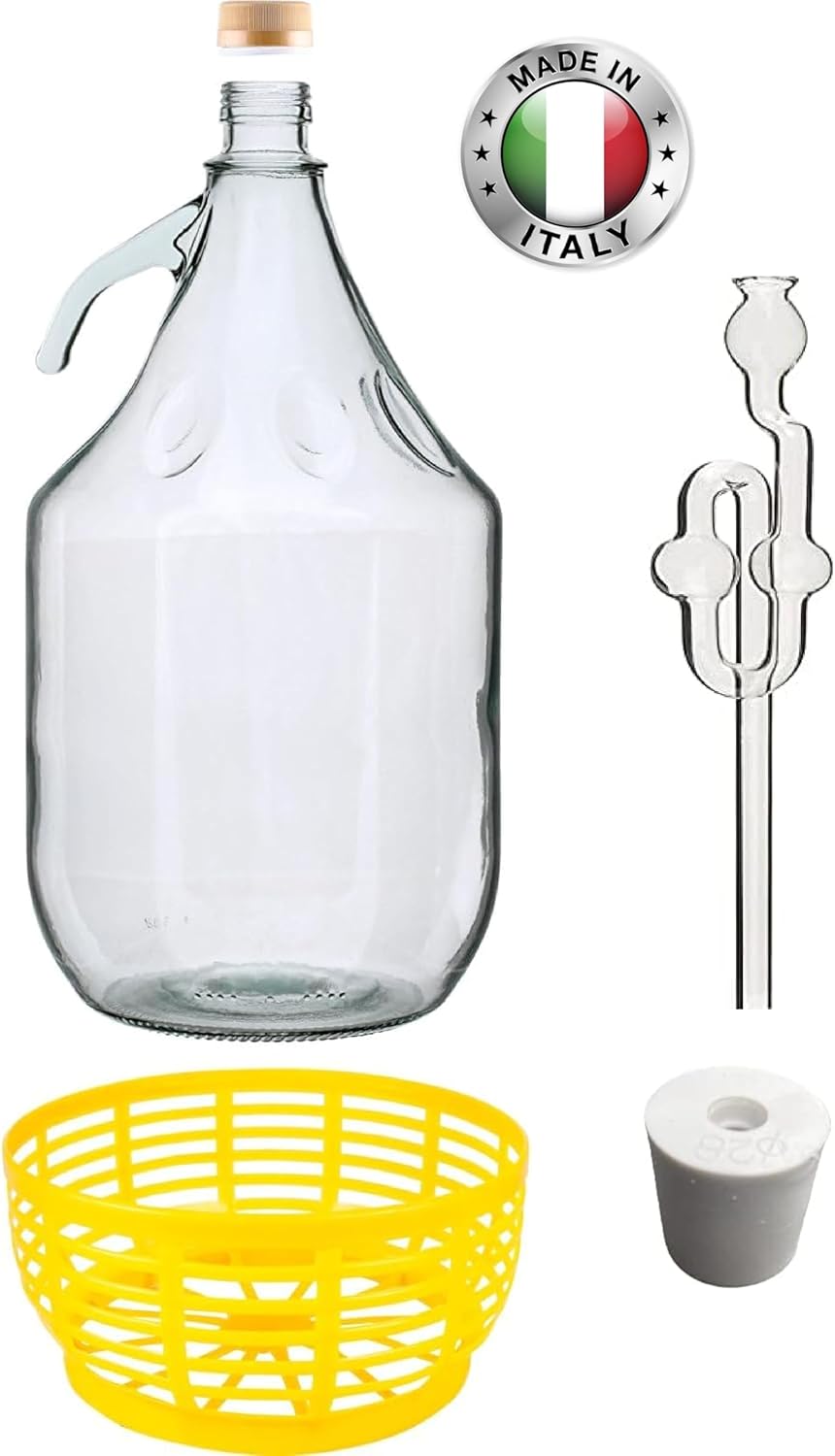2 x 5L Glasgärballon Set mit Gärröhrchen aus Glas