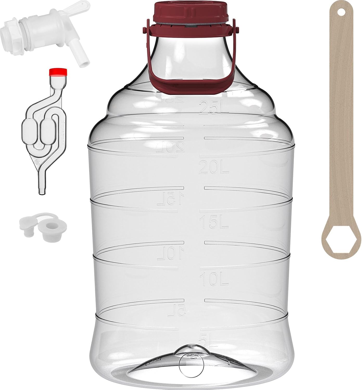 25 L Gärballon aus Kunststoff (PET) mit Zapfhahn
