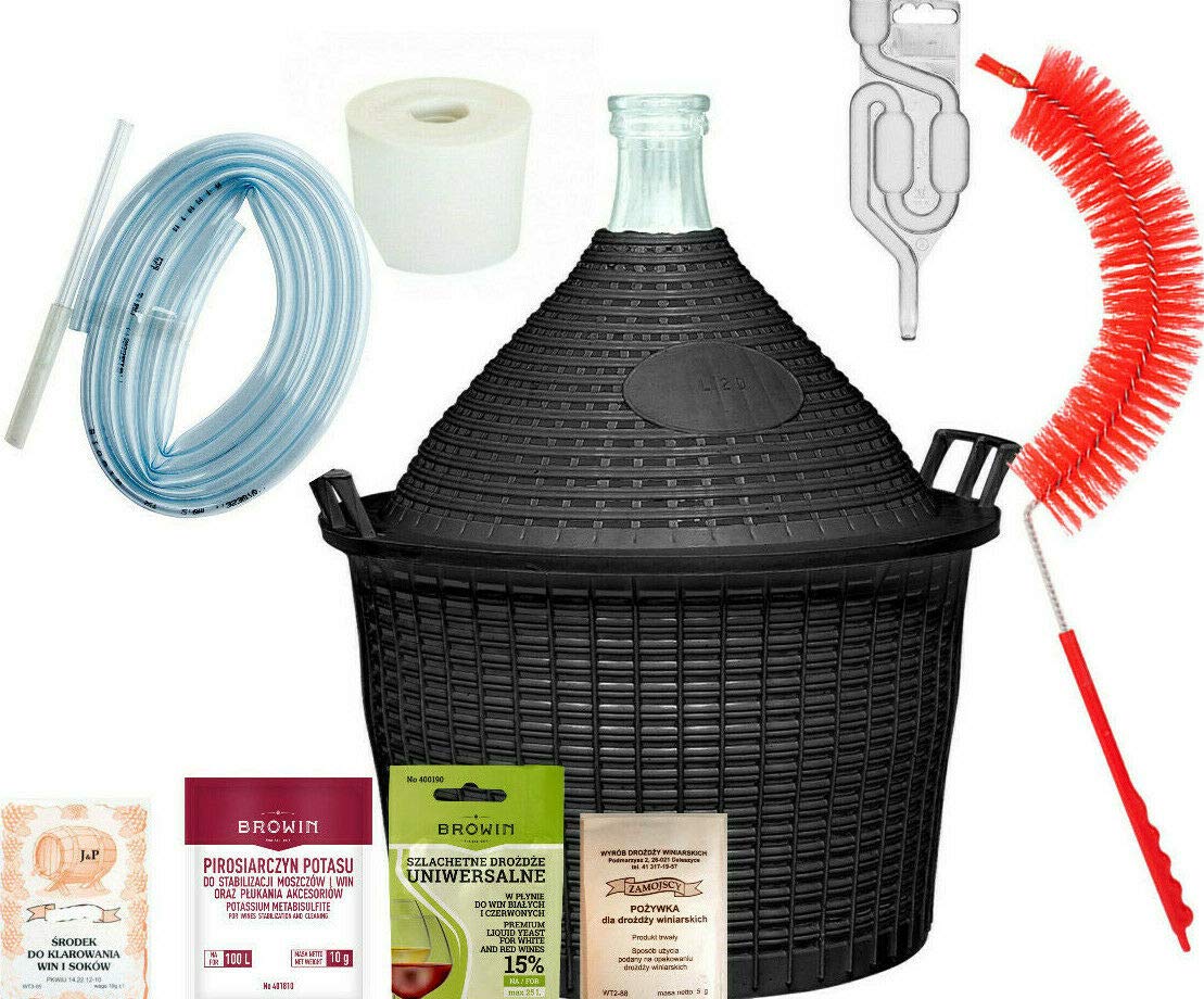 25L WEINSET Weinballon Weinhefe Gärröhrchen Weinheber