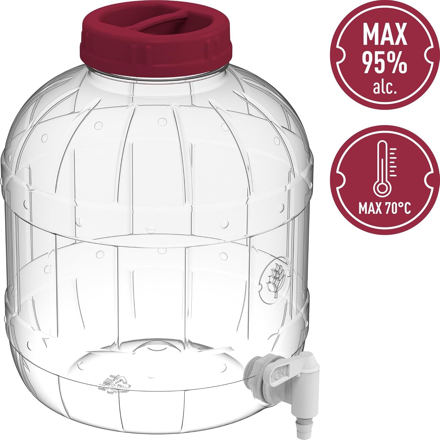 10 L Getränkespender aus PET mit Zapfhahn – für Wein, Saft & Limonaden
