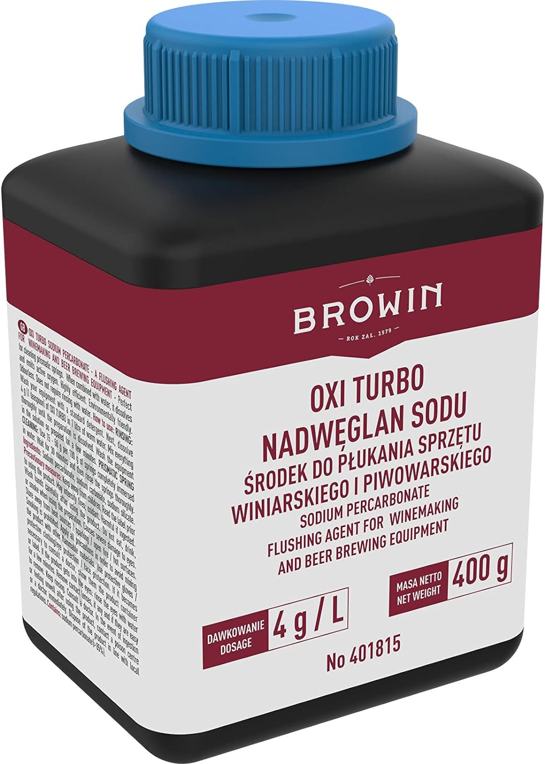 OXI Turbo Natriumpercarbonat – EIN Mittel zur Spülung von Zubehör zur Wein-und Bierherstellung 400g