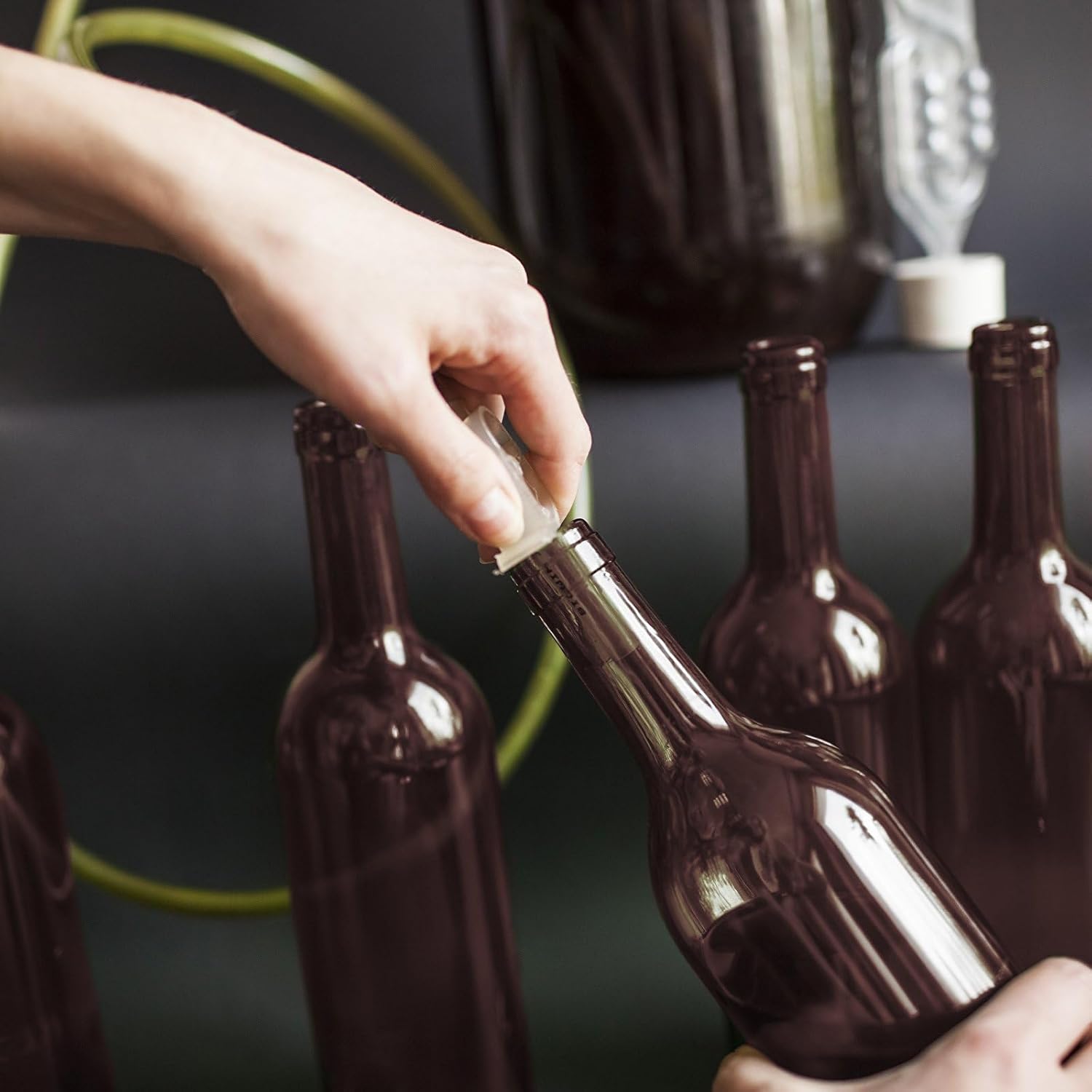 8x 0,75 L Weinflasche aus Glas/Braune Glasflasche