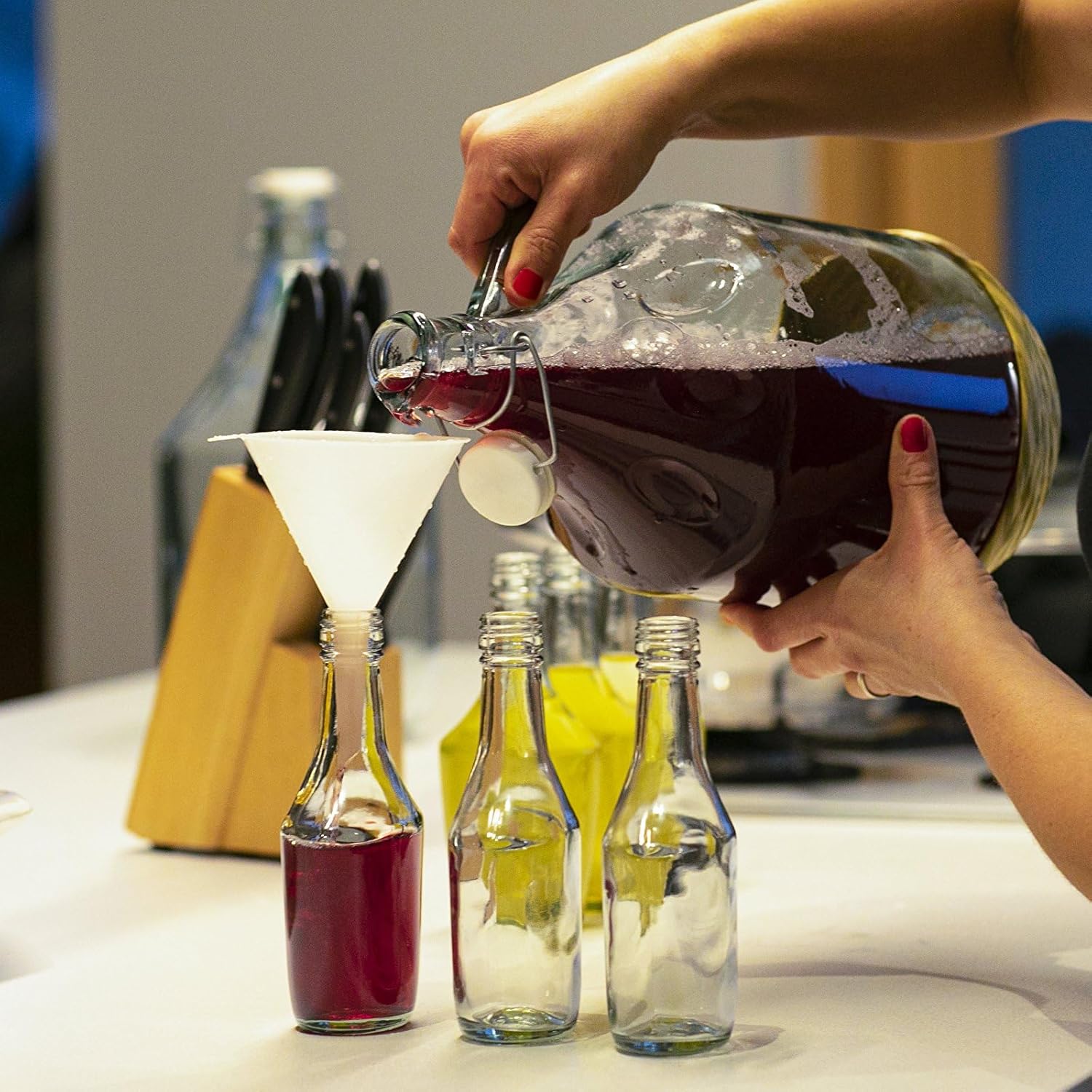 6x 5L Flasche mit Bügelverschluss +Gummistopfen + Gärröhrchen
