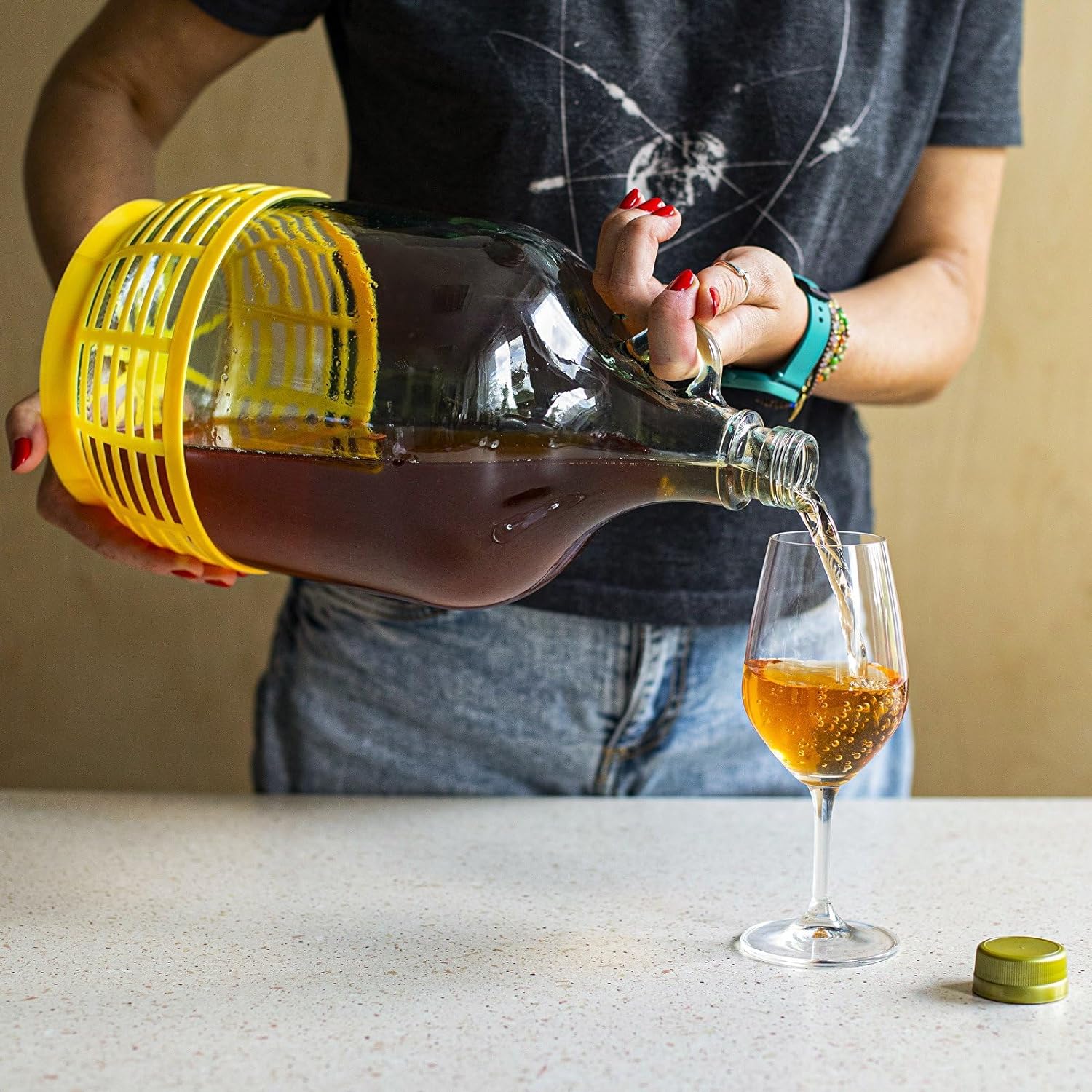 5L Flasche + Gummistopfen + Gärröhrchen
