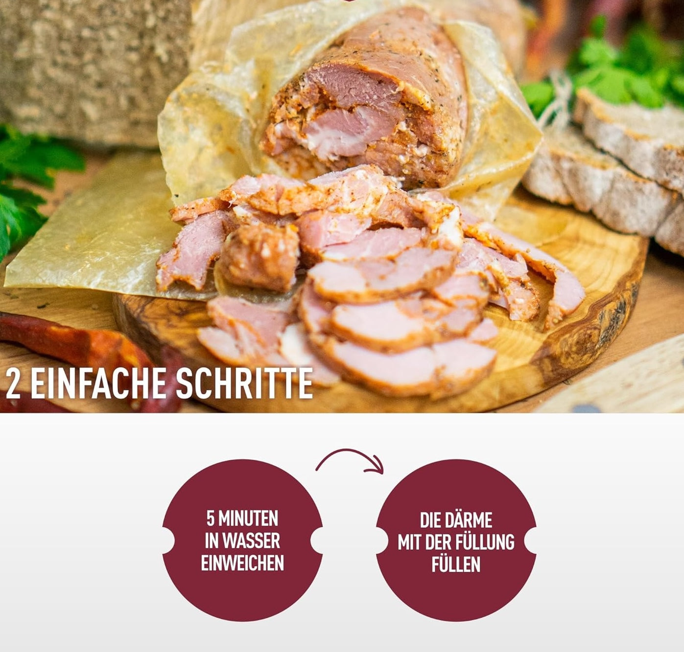 Getrocknete Schweinedärme Kaliber 65 mm, 30 cm - 4 St.