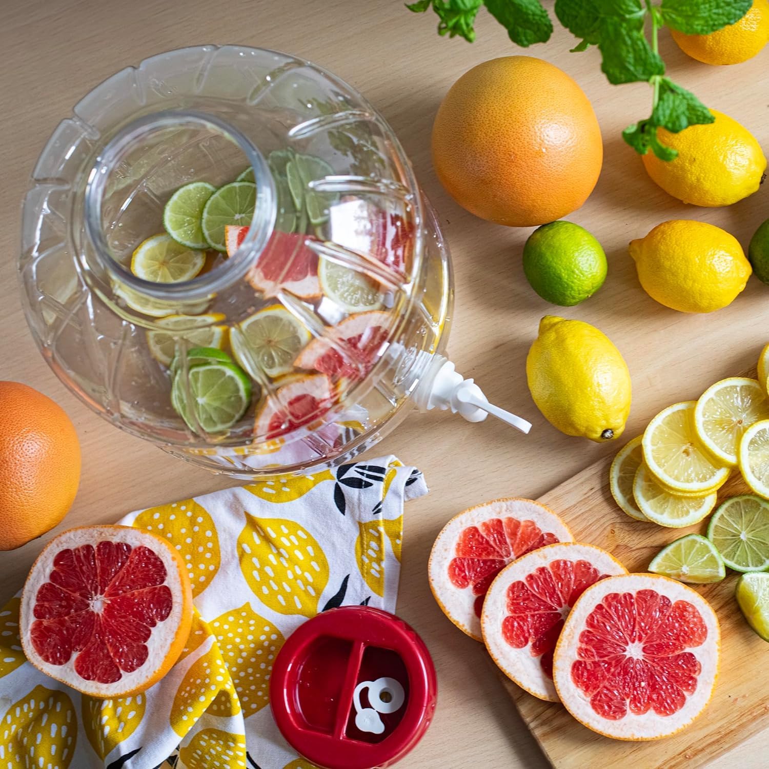 5 L Getränkespender aus PET mit Zapfhahn – für Wein, Saft & Limonaden