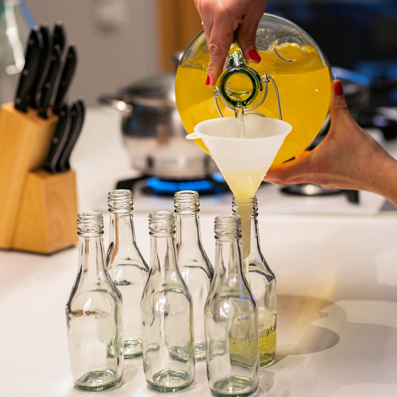 6x 5L Flasche mit Bügelverschluss +Gummistopfen + Gärröhrchen