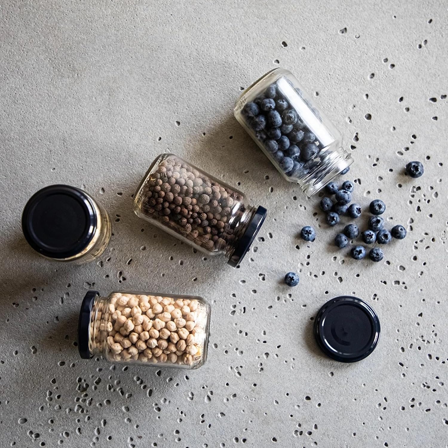 8x 190ml Konfitüregläser Set mit bunten Deckeln – Einmachgläser für Marmelade & Gewürze