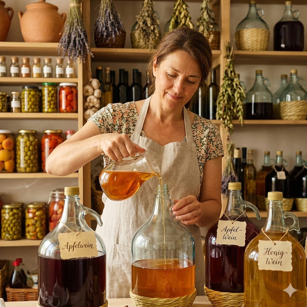 2 × 5 L Glasballon mit ECO Korb & Schraubverschluss – Für Wein, Bier & Likör