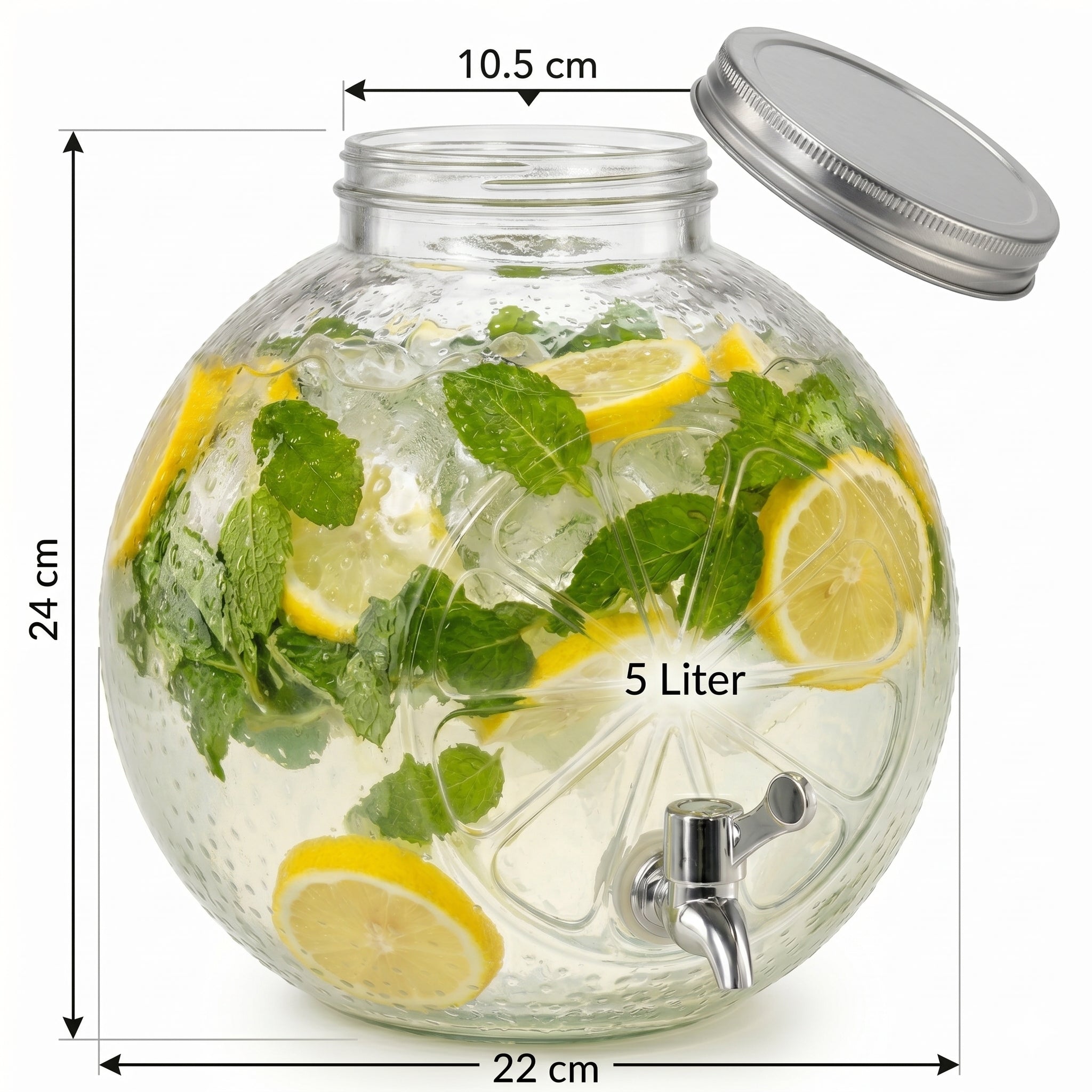 5 L Glas mit Zapfhahn -Getränkespender