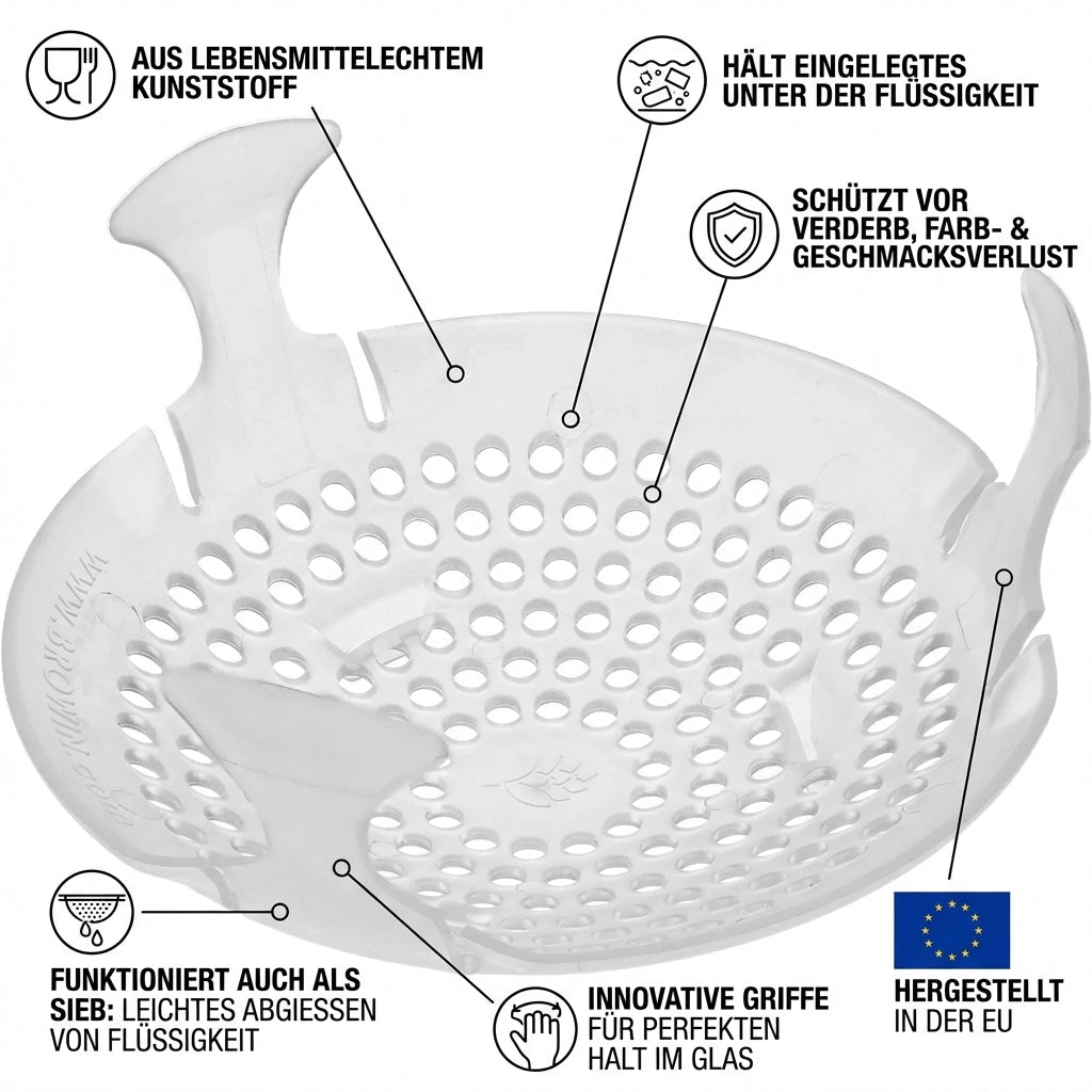3L  Einmachglas mit Metalldeckel und Beschwerer – Ideal für Fermentierung, Konservierung