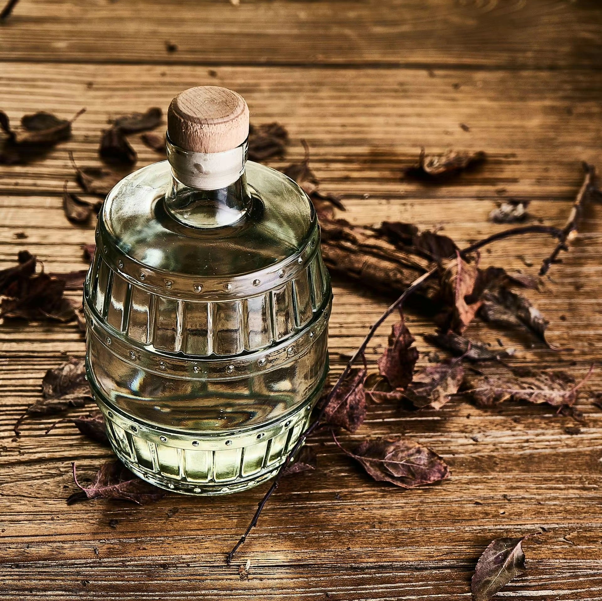 500ml Flasche mit Verschlüss- Glasfass