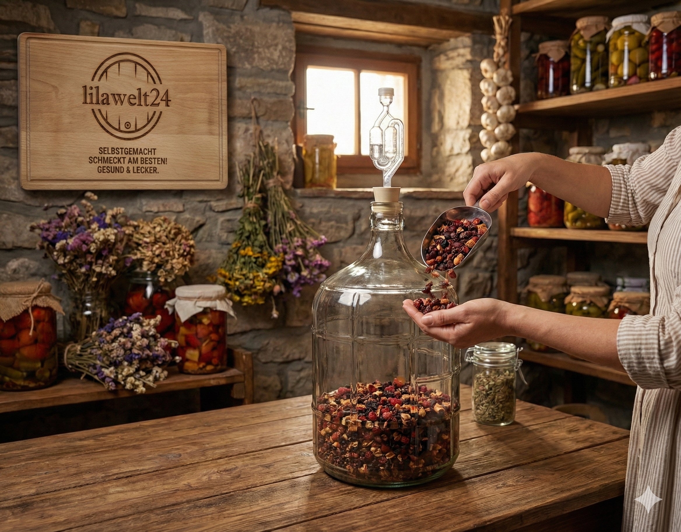 Weinset 4 Jahreszeiten mit Himbeere -Fruchtmischung & Weinhefe mit Nährsalz