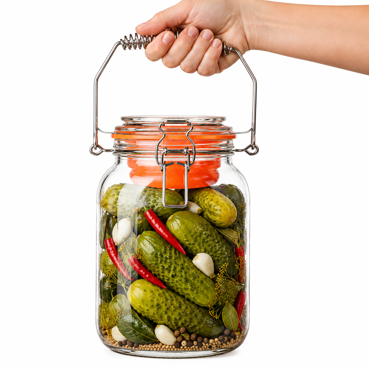 2L Premium Fermentierglas mit Niederhalter & Beschwerer