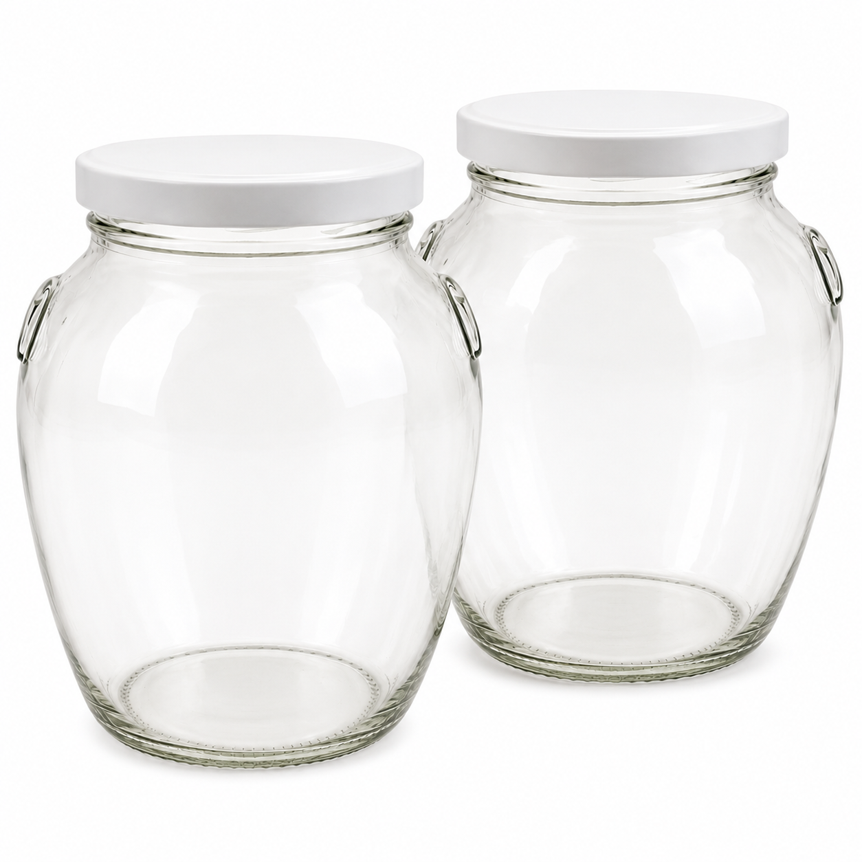 2× Einmachglas 1,7 L mit Schraubdeckel – Vorratsglas in Amphorenform