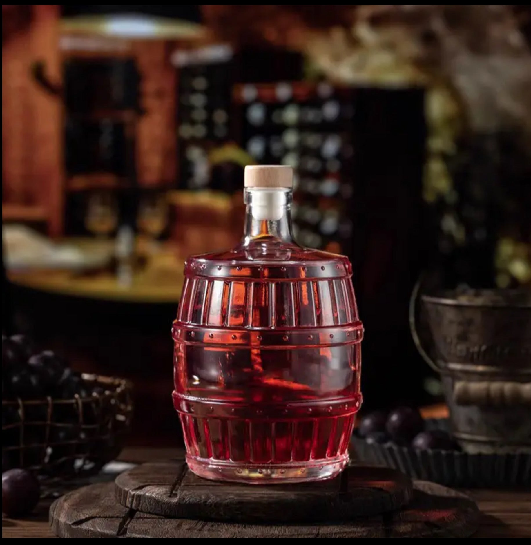 500ml Flasche mit Verschlüss- Glasfass