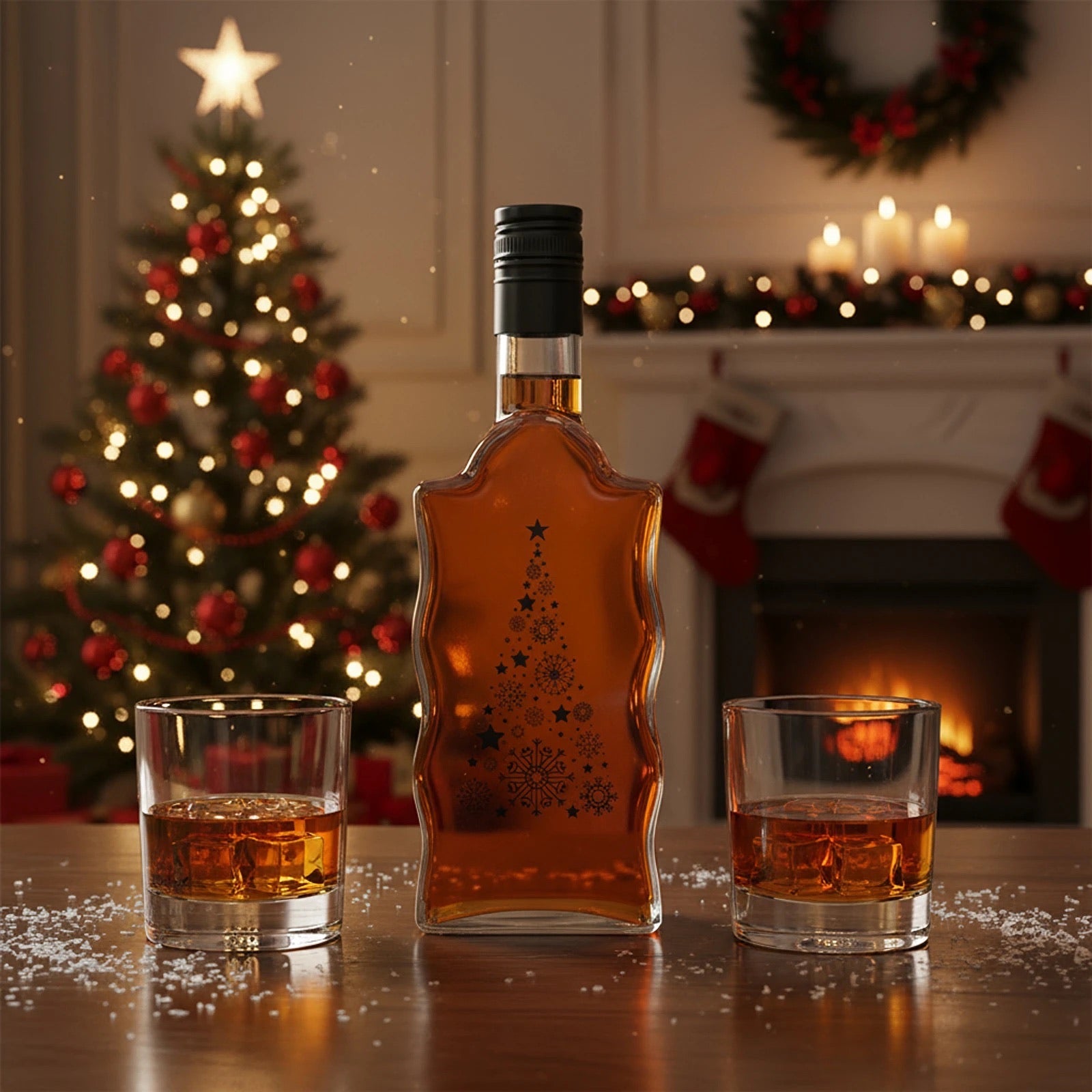 6x 500ml Weihnachtsflaschen