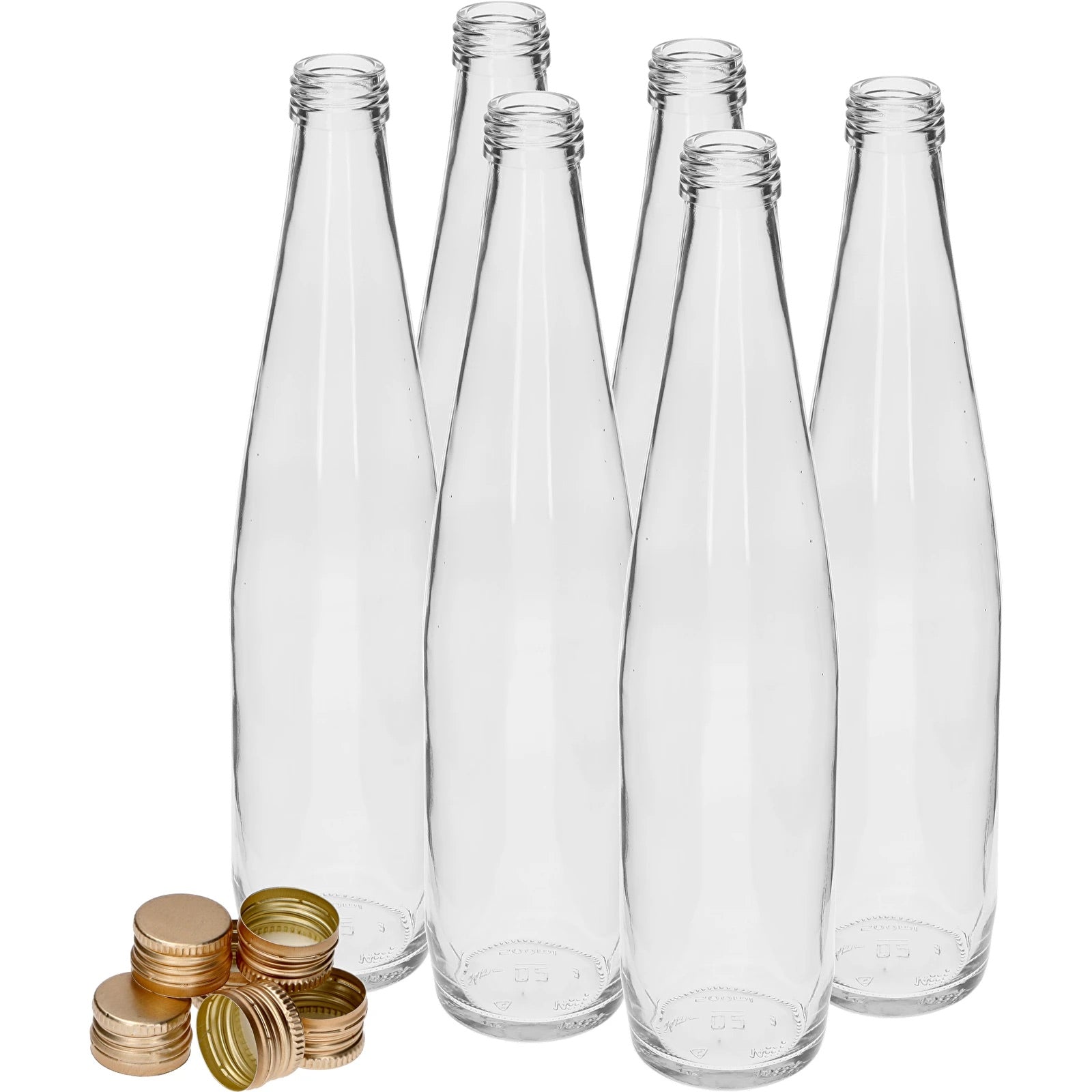 6× 500 ml Glasflasche mit Schraubverschluss