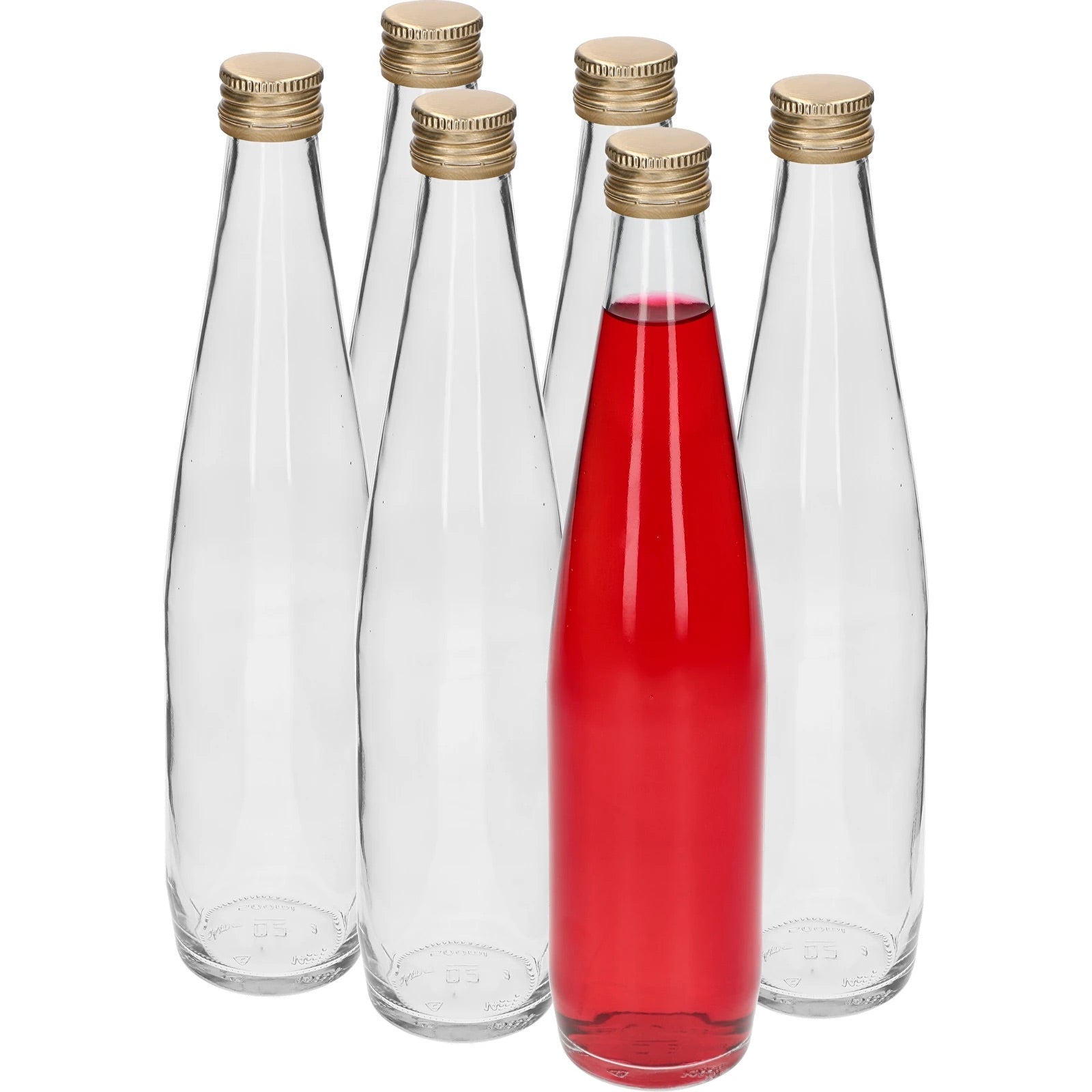 6× 500 ml Glasflasche mit Schraubverschluss