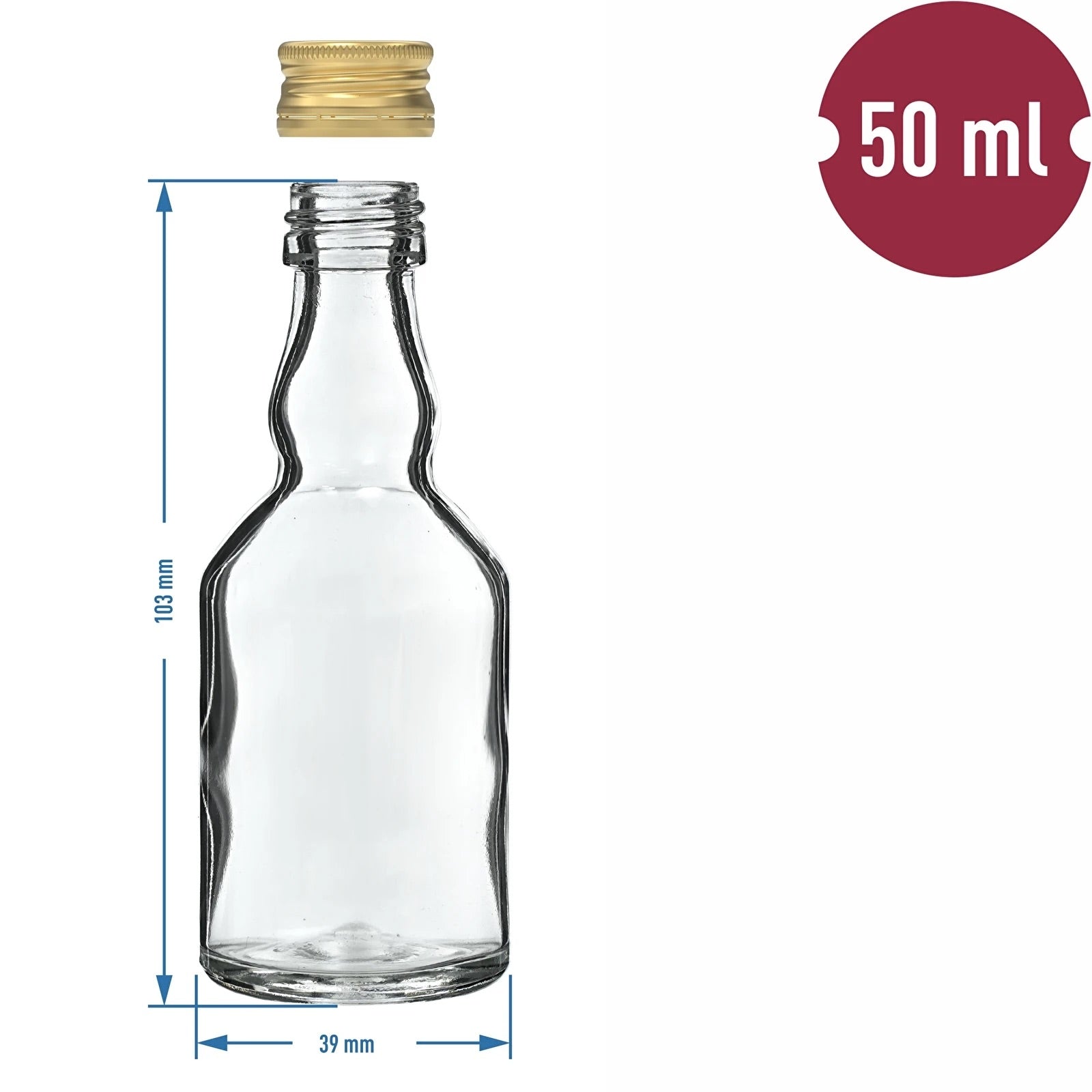 10x 50ml Glasflaschen Set mit Schraubverschluss – Mini Flaschen für Schnaps & Proben