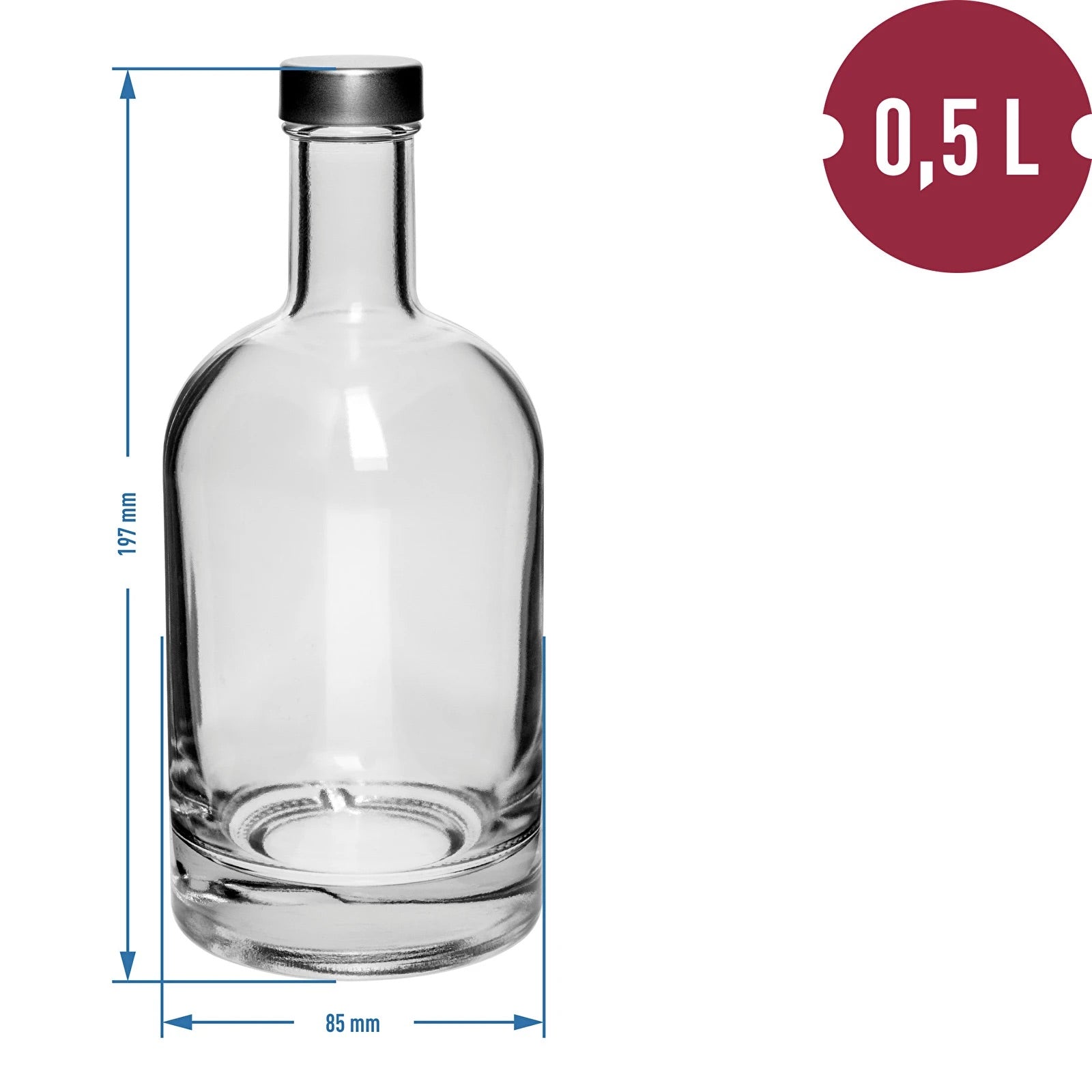 6x 0,5L Glasflasche mit Schraubverschluss
