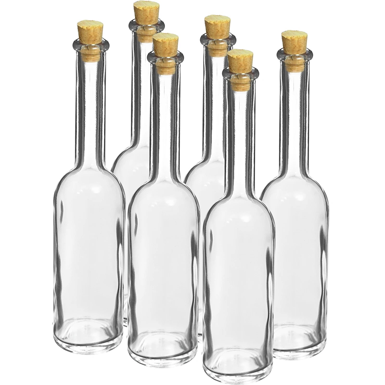 6x 100ml Glasflaschen Set mit Naturkorken – Kleine Flaschen für Likör, Öl & Gastgeschenke