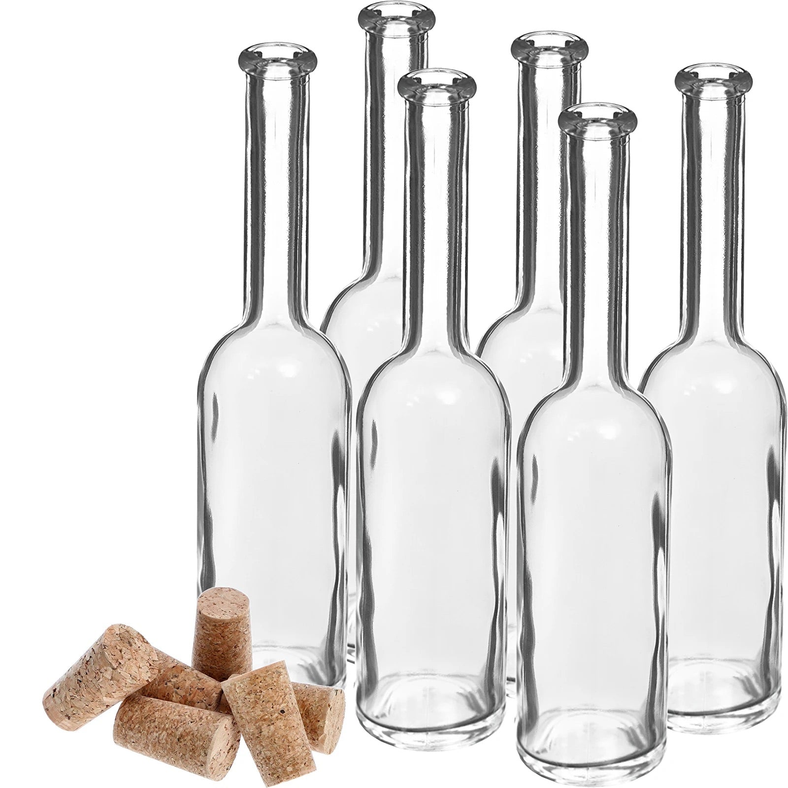 6x 100ml Glasflaschen Set mit Naturkorken – Kleine Flaschen für Likör, Öl & Gastgeschenke