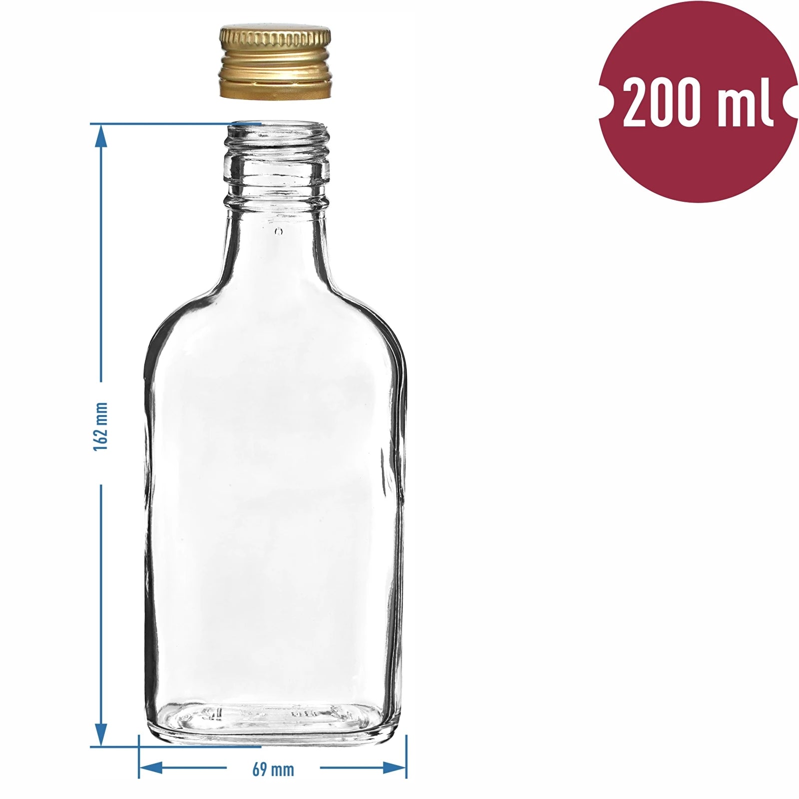 10x 200ml Glasflaschen Set mit Schraubverschluss – Leere Flaschen für Likör & Öl