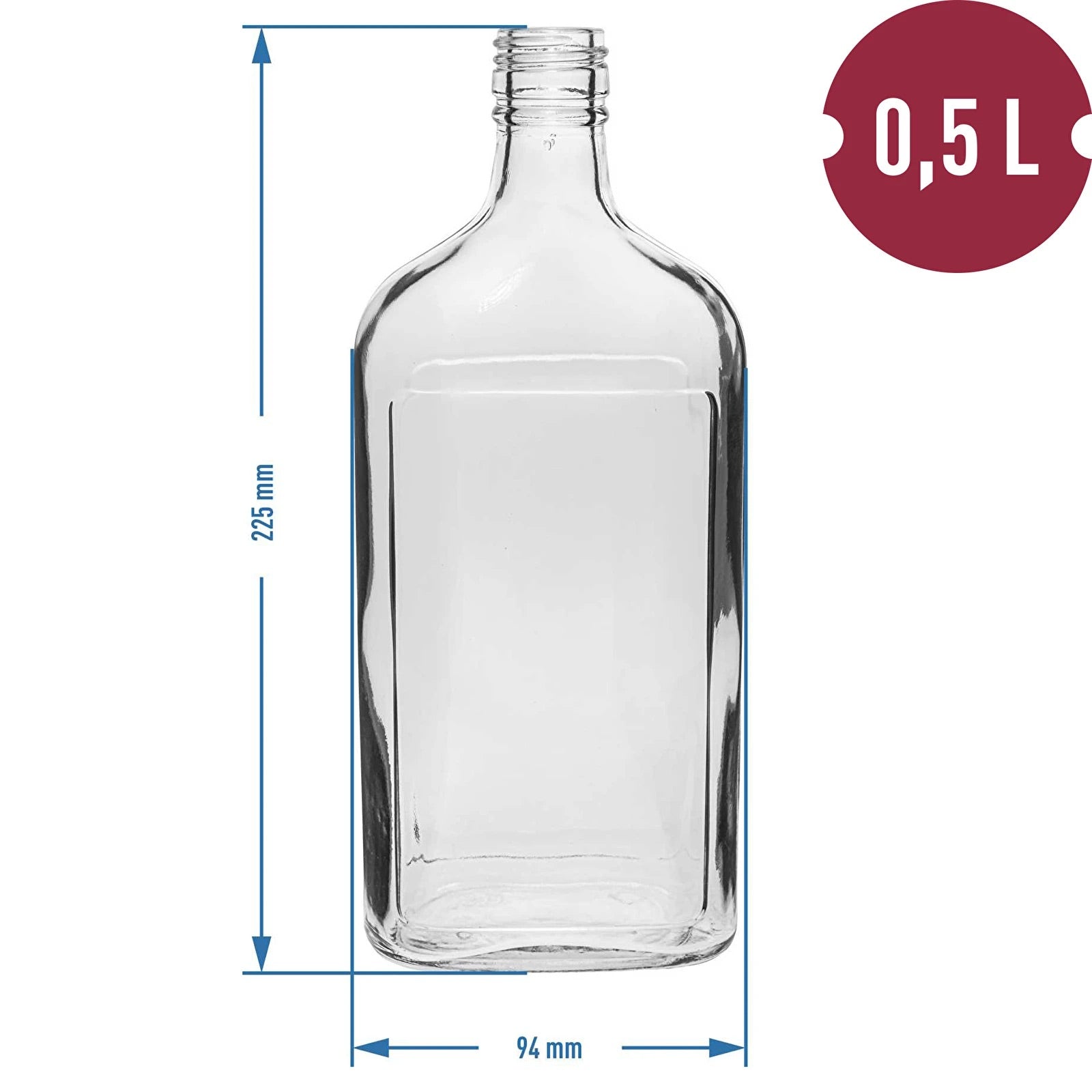 3× 500 ml Flasche mit Schraubverschluss