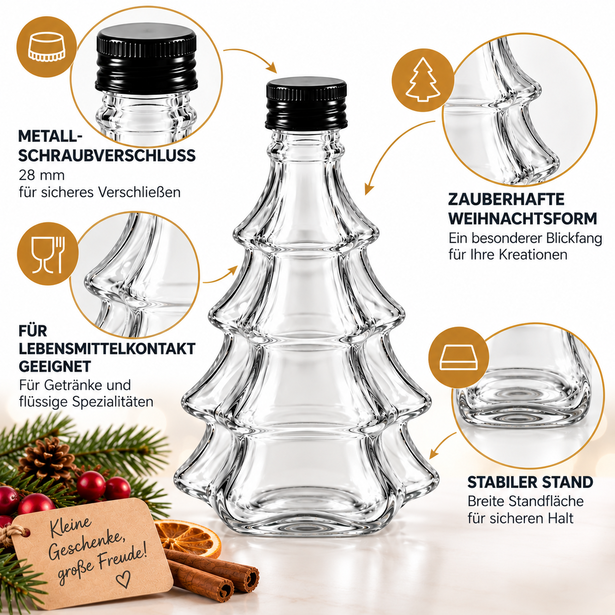 12x 300 ml Likörflasche - Tannenbaum