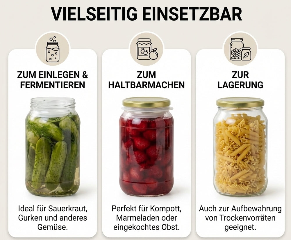 6× Vorratsgläser 2 L – Schraubgläser für Küche & Vorrat