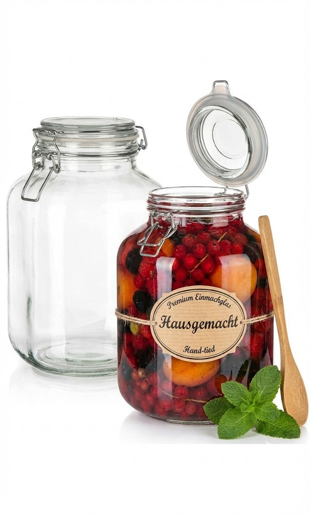 3L Vorratsglas mit Bügelverschluss und Dichtung