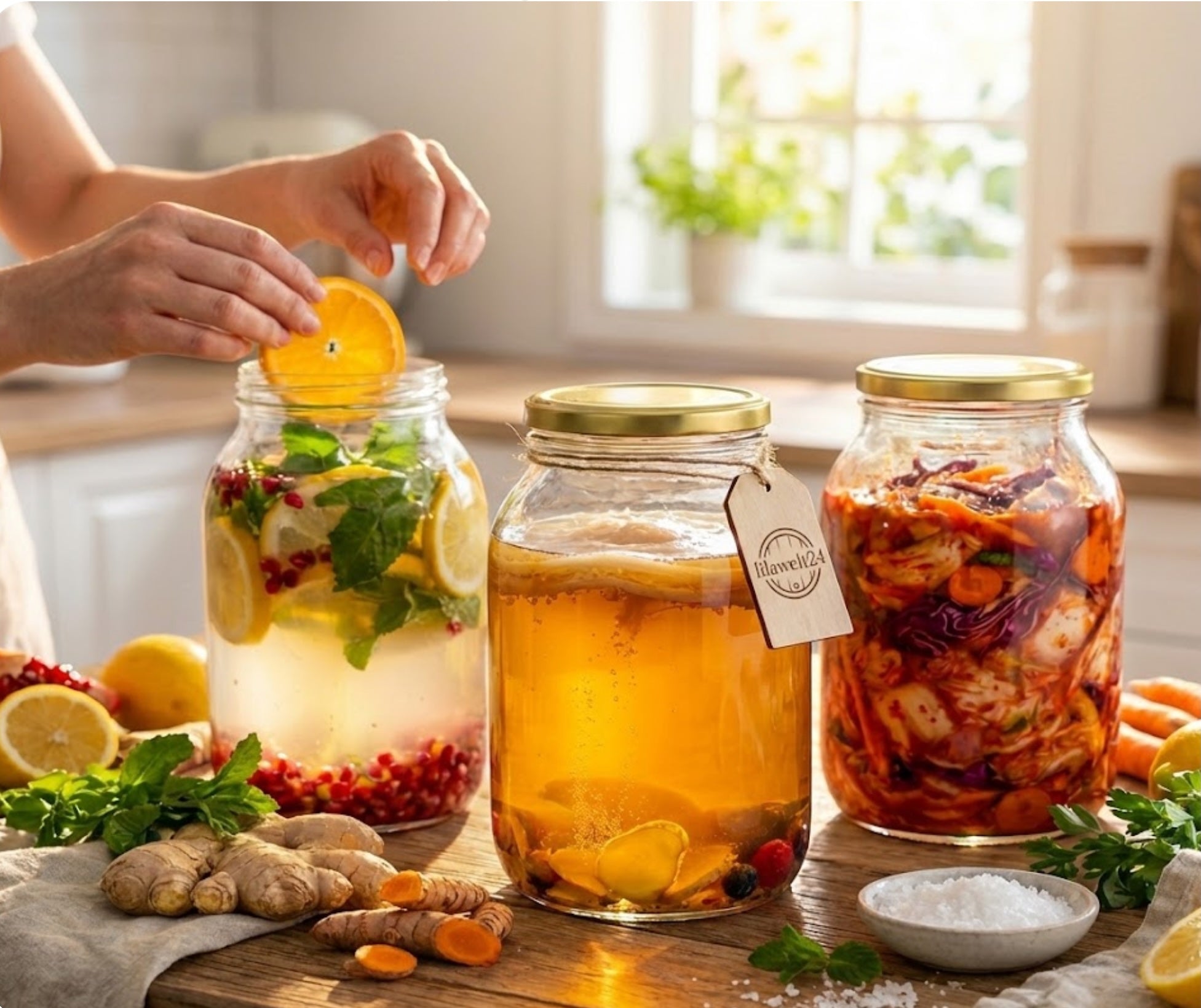 3L  Einmachglas mit Metalldeckel und Beschwerer – Ideal für Fermentierung, Konservierung