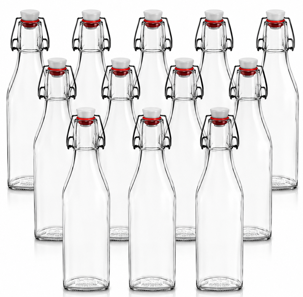 12 Glasflaschen 250ml mit Bügelverschluss