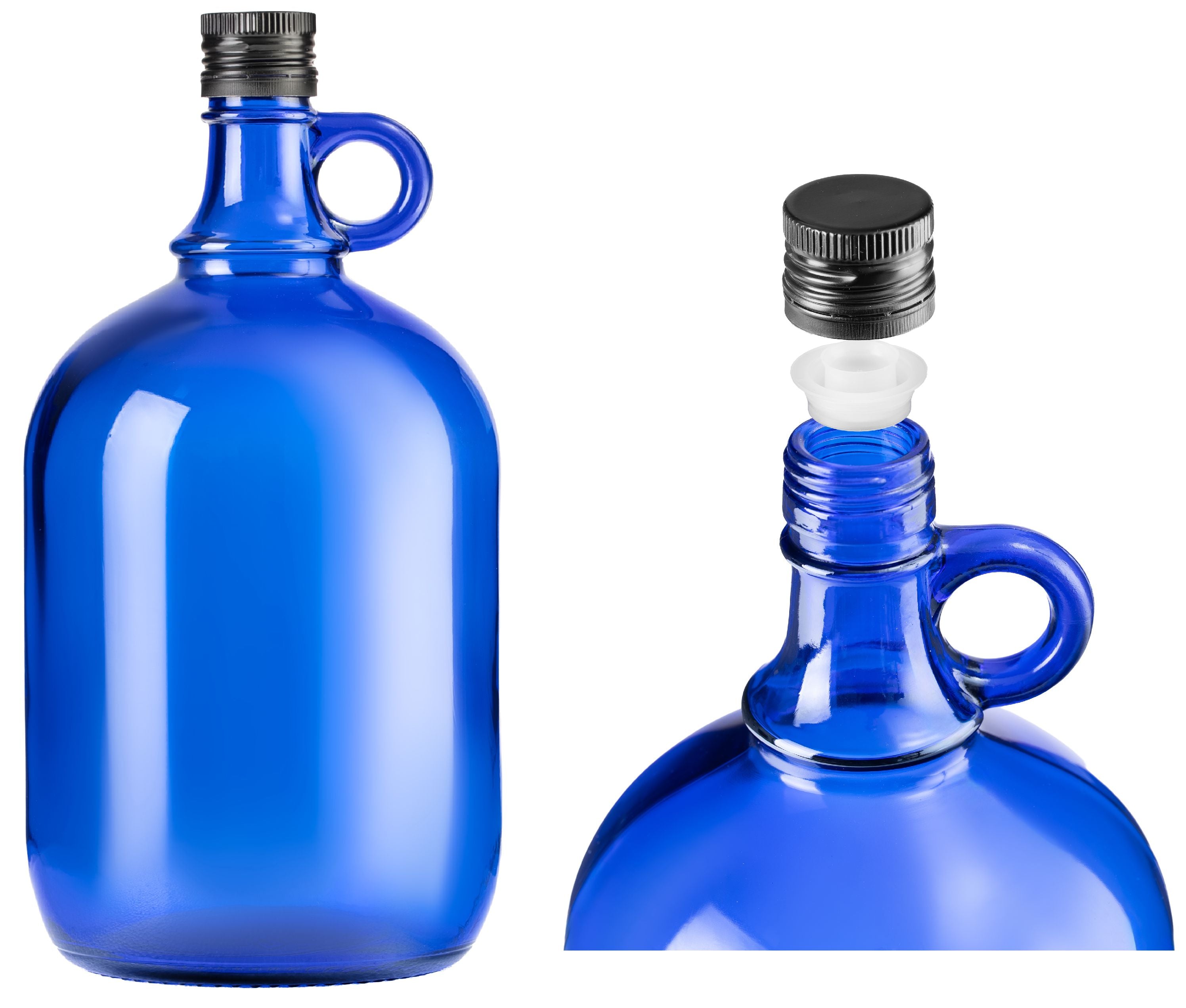 4x 2L Flasche mit rundem Griff + Aussgießer