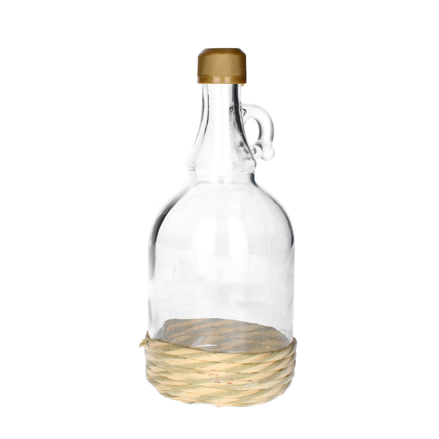 1 L Glasballon mit ECO Korb & Schraubverschluss – Für Wein, Likör & Säfte