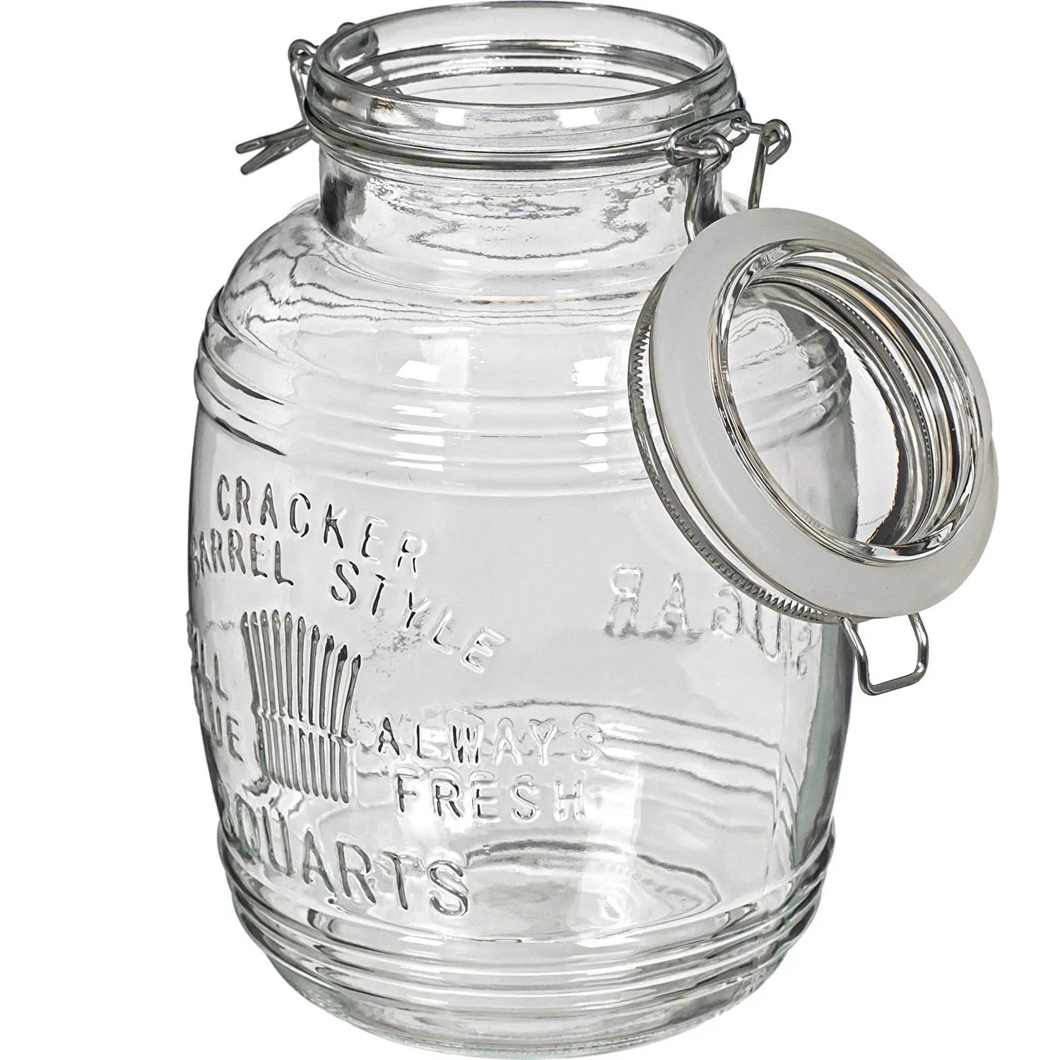 4x 3L Vorratsglas mit Bügelverschluss – Nostalgisches Einmachglas mit Prägung