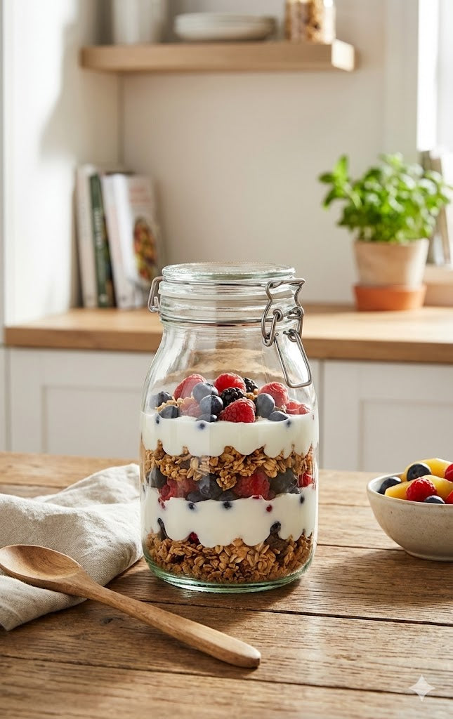 6x Vorratsgläser 1100ml (1,1L) – mit Bügelverschluss & Gummiring