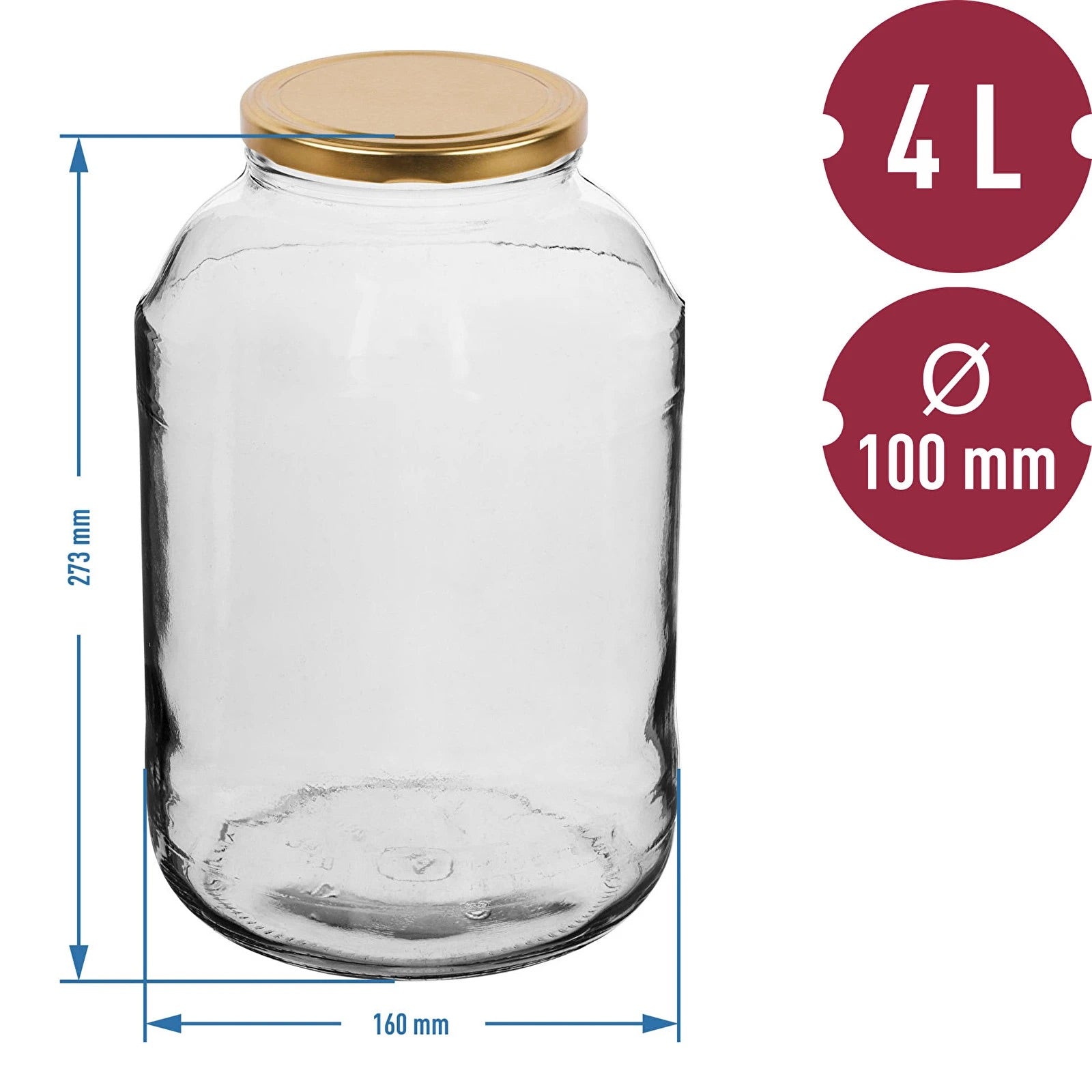 4x 4L Vorratsglas