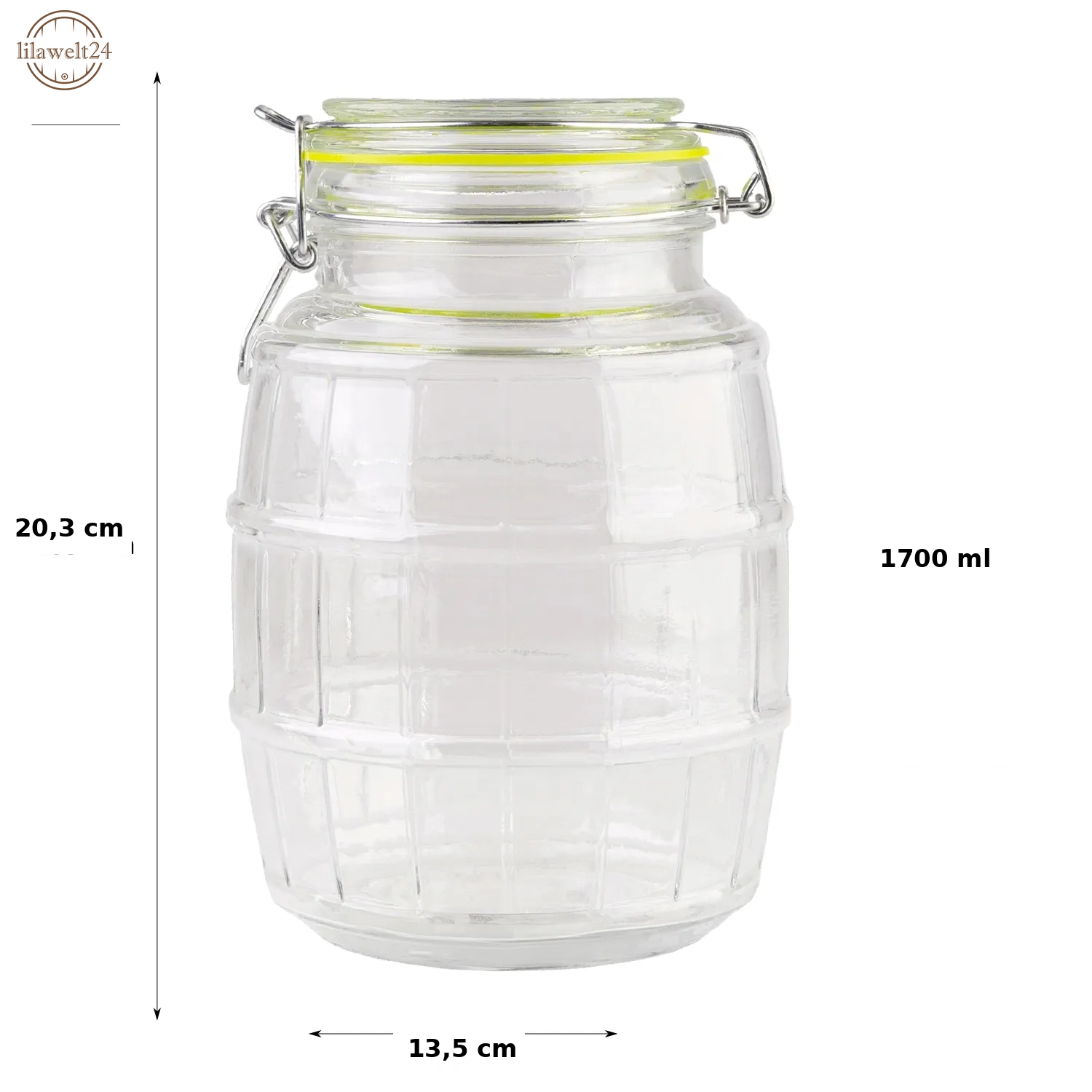 Großes Einmachglas 1,7L mit Bügelverschluss