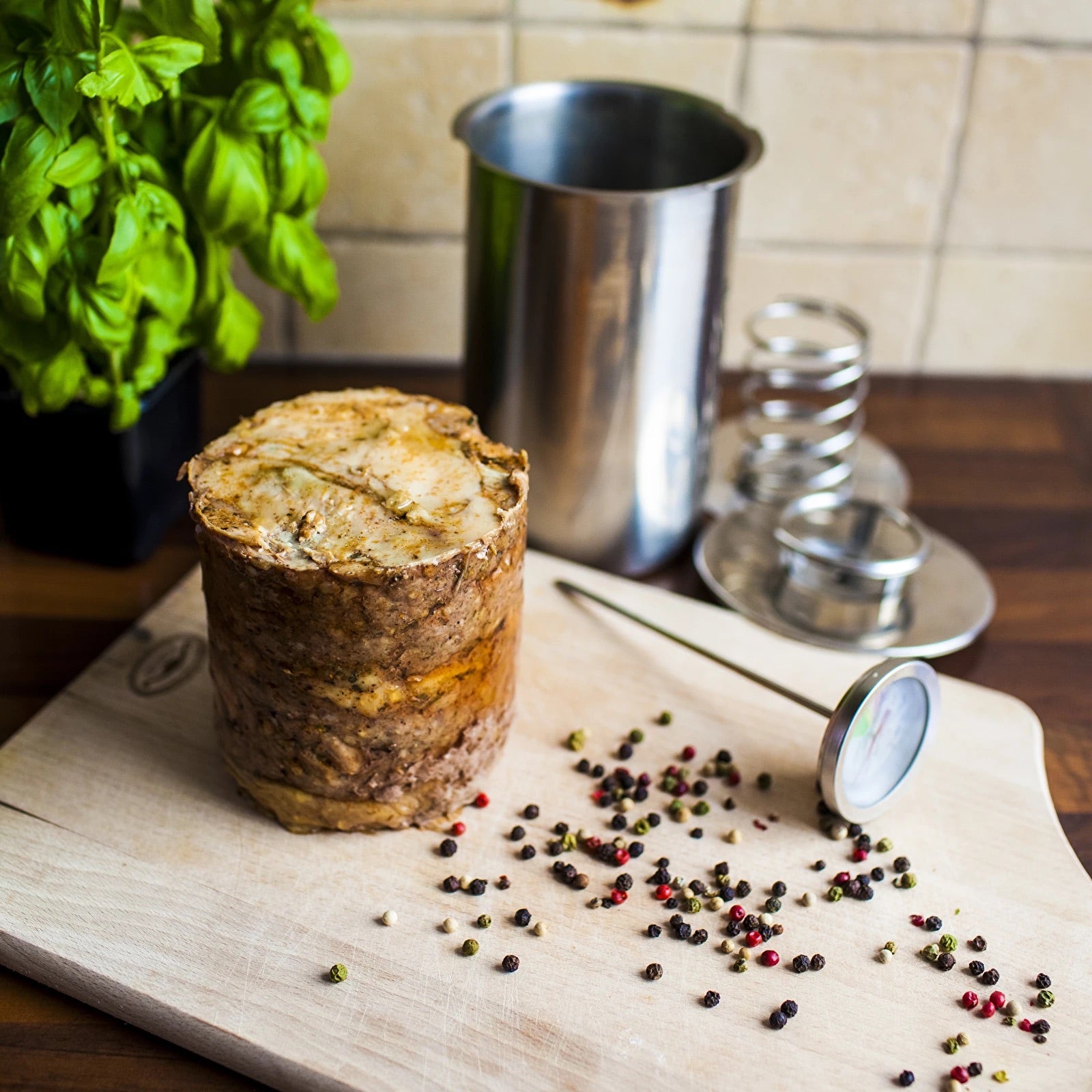 Schinkenkocher 1,5 kg im Wassermantel – Komplettes Set mit Topf & Thermometern