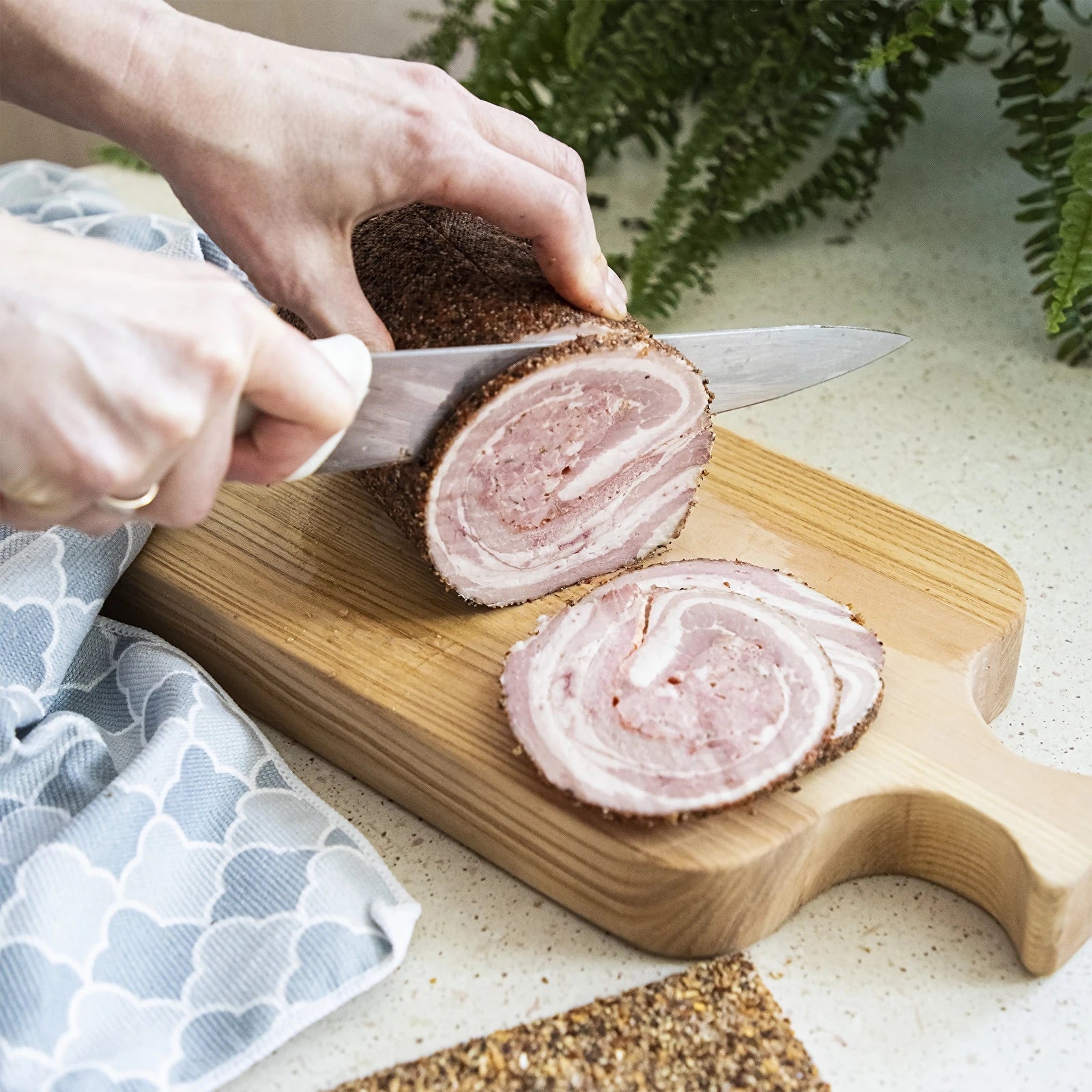 Schinkenkocher 1,5 kg im Wassermantel – Komplettes Set mit Topf & Thermometern