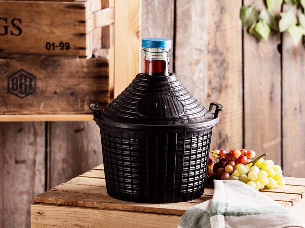 5|10|15|20|25L Weinballon mit Korb + Gärröhrchen + Gummistopfen